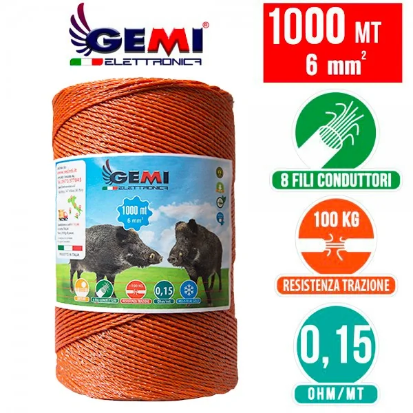 Fio 1000 m 6 mm² para vedação eléctrica