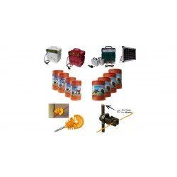 Kit completo com eletrificador, fio e isoladores para vedação eléctrica