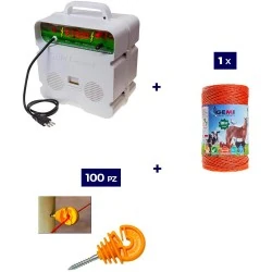 Cerca elétrica Kit completo para gado com energizador de 220V e 500m de fio elétrico de 4mm².