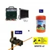 Cerca elétrica Kit completo com painel solar: energizador de 12V e 500m de fio de 6mm² para cerca elétrica.