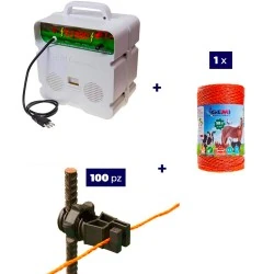 Cerca elétrica Kit completo para gado com energizador de 220V e 500m de fio de 4mm² para cerca elétrica.