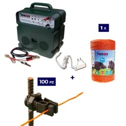 Cerca elétrica Kit completo para javalis com energizador 12/220V e 500m de fio de 6mm² para postes de ferro.
