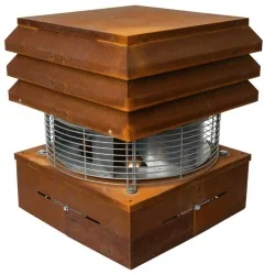 Extrator de fumo profissional corten quadrado para chaminé