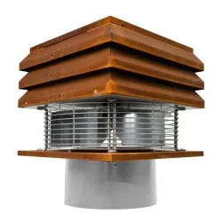Extrator de fumo profissional corten redondo para chaminé