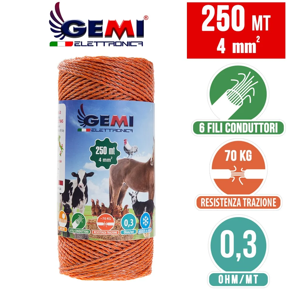 Fio 250 m 4 mm² para vedação eléctrica