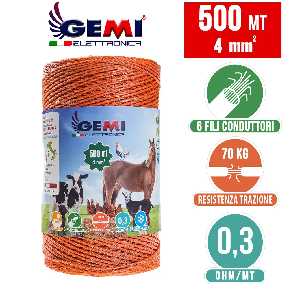 Fio 500 m 4 mm² para vedação eléctrica