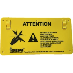 Placa de aviso em plástico para vedação eléctrica